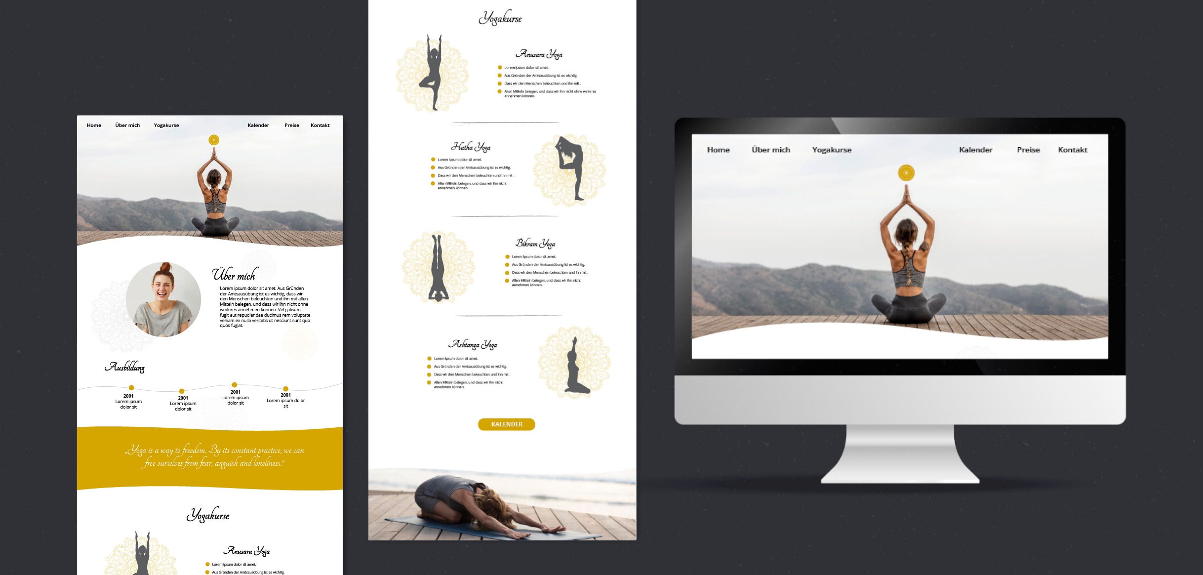 UI-Design für Yogalehrerin